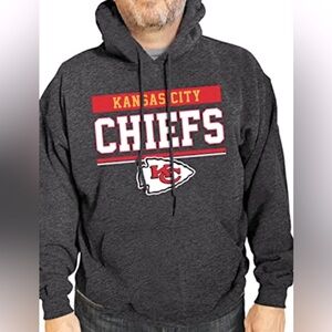 NWT [NFL] Kansas City Chiefs NFL Gray Hooded Sweatshirt Men's Sz 2XL